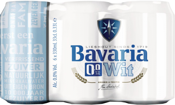 Bavaria witbier 0 alcohol blikjes 6x33 Bavaria witbier 0 alcohol blikjes 6x33